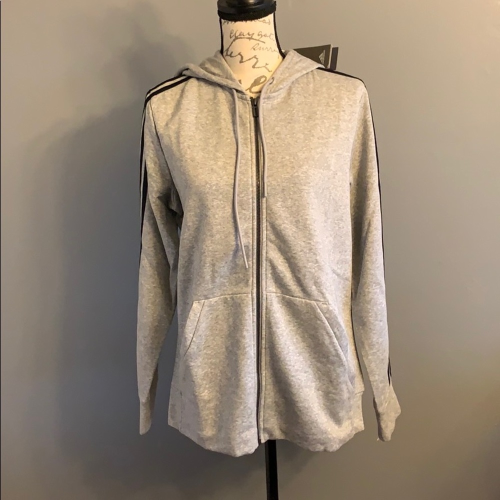 NWT Adidas Zip Up with 3 stripes on Arm L